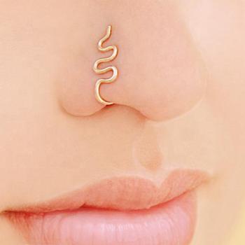 China Eico's FASHIONABLE Nose Ring Cuffs Clip On Nose Rings Fashion Jewelry Snake Face Nose Ring for sale