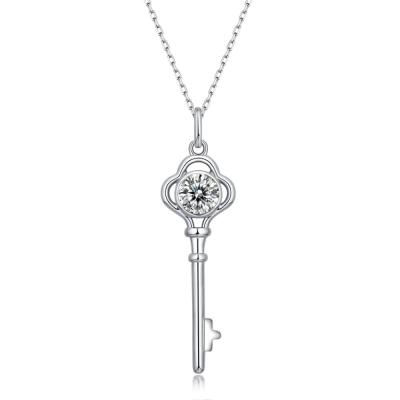 China Eico FASHION Jewelry Chain Pendant Necklace 925 Sterling Silver Diamond Love Key Moissanite For Women for sale