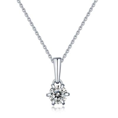 China Eico CLASSIC Classic 1ct 925 Diamond Sterling Silver Jewelry Moissanite Solitaire Pendant Necklace For Women 2020 for sale