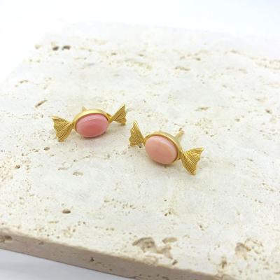 China New Arrived Eico FASHION 18k Gold Plated Cute Candy Resin Stud Earrings For Girls Custom Earrings Jewelry for sale