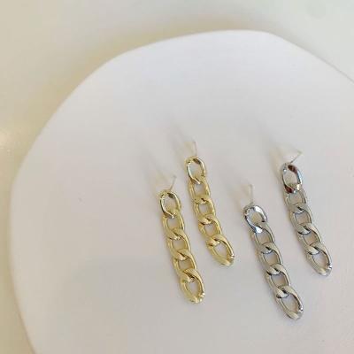 China Hot Sale Retro Trendy Gold Stud Eico Cuban Chain Earring Charms New Korean Designed Ladies Earrings Jewelry for sale