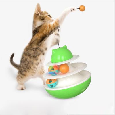 China Viable Pet Supplies Wholesale Cat Turntable Track Ball Toy Cat Tumbler Toy Pet Feeding Toy for sale