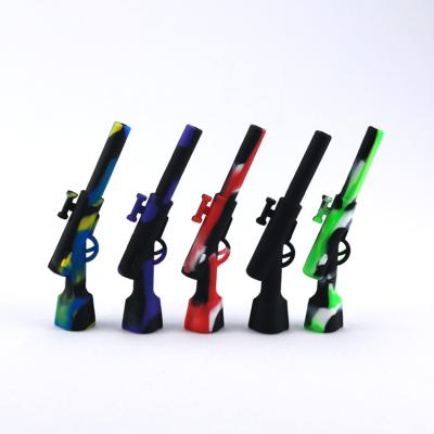 China Silicone Rifle Shaped Tobacco Pipe Rifle Wholesale Environmental Mini Smoke Pipe Shaped Tobacco Pipe Tobacco Accessories for sale