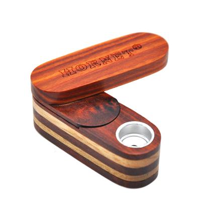 China New Style Tobacco Pipe Wood Shaped Lunch Box Shape Double Hose Metal Smoking Pipe Hookah Accessories for sale