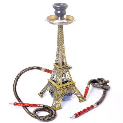 China Filter Shisha Kit Fashionable Paris Eiffel Tower Hookah Double Hookah Shisha Arab Horse Smoking Pipe Tobacco Cigarette Smoking Water Pipe Set for sale