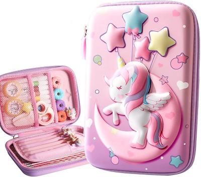 China Schools & Offices Pencil Case for Girls, 3D EVA Large Capacity Cute Pencil Pocket Gift for Teen Boys School (Moon Unicorn, L) for sale