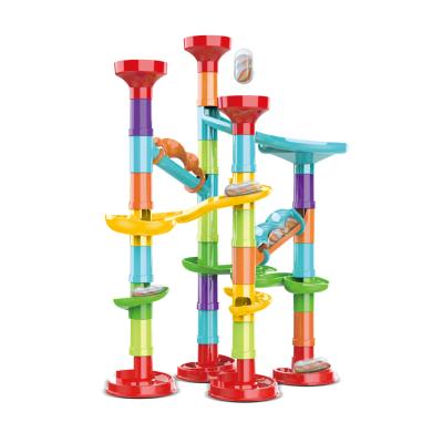 중국 Slot Toy Marble Race Game Toy For Children 50pcs Marble Race Track STEM Building Block Ball Maze Track 판매용