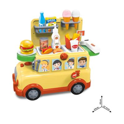 China Pretend Play Toy Set Multifunctional Dining Play Set Toy Push School Bus For Children à venda