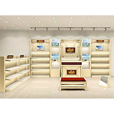 China Wooden Display Furniture Eco - Friendly Pants Shop Clothing Cabinet Shoe Rack Shelves for sale