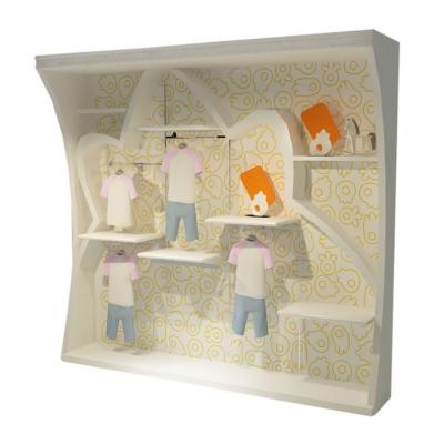 China Eco - Friendly Cheap Clothing Store Display Stand Wooden Clothes Racks With Shelves for sale