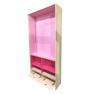 China Custom Wooden Showroom Logo Storage And Display Cabinet Rack Cabinet for sale