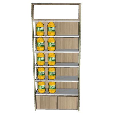 China New Design Shopping Mall Style 5 Tiers Modern Supermarket Wooden Shelf Display Racks With Cabinet for sale