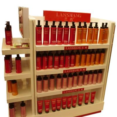 China Eco - Friendly Professional Custom Metal Floor Salon Shampoo Product Display Rack for sale