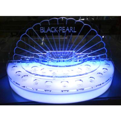 China Top Selling Customized Environmentally Friendly LED Lighting Clear Acrylic Cosmetics Makeup Display Stand For Skin Cream for sale