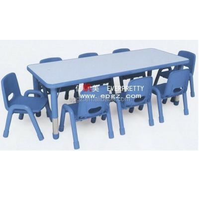 China New kind. Strong. School Furniture Kids Safe Cheap Adjustable Wooden Table And 8 Kids Furniture Chairs for sale