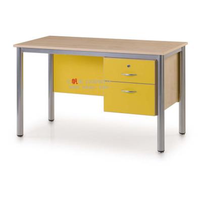 China Modern Wooden Simple Teacher Classroom Or School Desk Funriture Table With Two Locking Drawer for sale