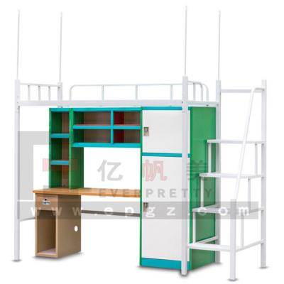 China High Quality Modern Indonesia School Dorm Furniture Kids Student Metal Bunk Bed With Desk And Wardrobe For Sale for sale