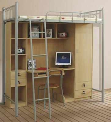 China School Kids Bed With Study Table Dorm Furniture School Bed With Study Table And Storage for sale