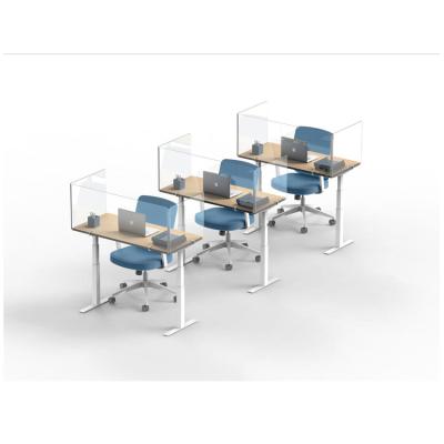 China Small extendable office table with individual separation desk with dividers for sale