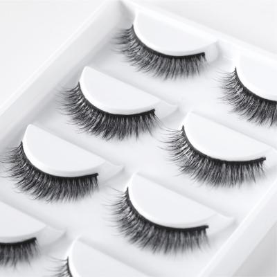 China Good Quality Thick 3D Mink False Eyelashes Fine Natural Long Eyelashes 5 Pairs For Lengthening Eyelashes for sale