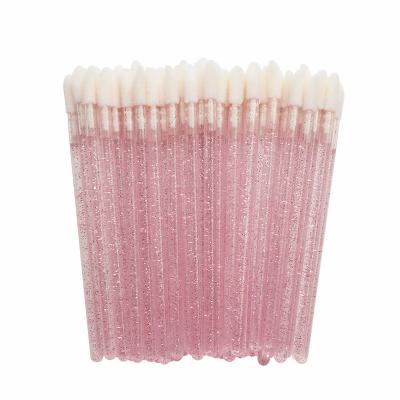 China Beauty Care Makeup Tools Crystal Disposable Lip Gloss Big Brush Luxury Mini Lip Brush Packaged Makeup for sale