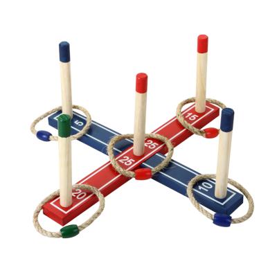 China Wooden Ring Toss Ring Toss Set 5 Wooden Ring Toss Game Garden Wooden Toys for sale