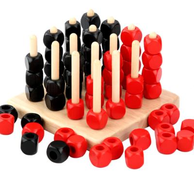 China Eco-Friendly Custom Game Figures OEM Outdoor 4 In A Row Game For Backyard 4in1 Small Educational Wooden Chess Set for sale