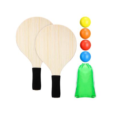 China OEM Plastic Wooden Paddle Ball Game Set, Fun Racket Game, Indoor Outdoor Easiest Game 2 Thicker Wooden Rackets Racket for sale