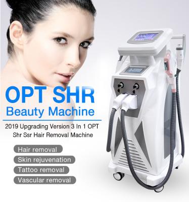 China Pigment Removal 2022 Vertical 3 In 1 Single SHR IPL Hair Removal Machine Laser Tattoo Removal RF Device for sale