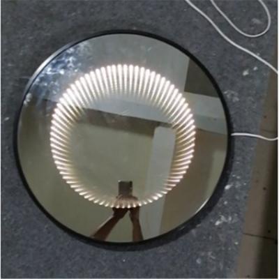 China Bright Black Aluminum Framed LED Tunnel Mirror Light LED Infinity Mirror for sale