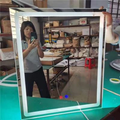 China 600*720 mm Illuminated Popular Switch Touch Mirror With Back Light With Demister Smart Bathroom Mirror for sale