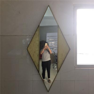 China Bathroom mirror transitional gold wall without led mirror in bathroom non led decorative bathroom mirror set for sale