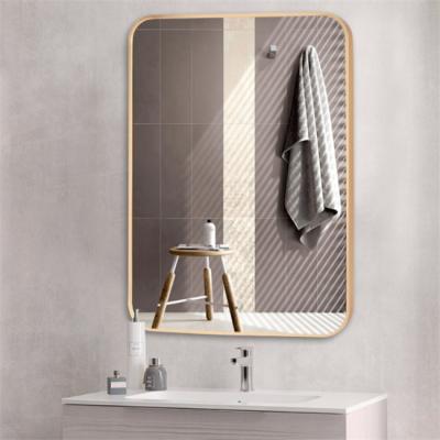 China Modern Rectangle White Black Gold Elegant Wall Mirror Aluminum Frame Bathroom Mirror for sale