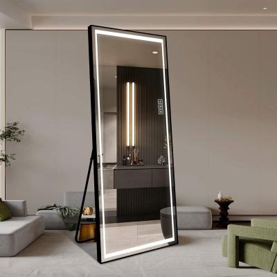 China Modern Salon Double Mirror Interactive Mirror Hair Salon Mirror With LED Lighting for sale