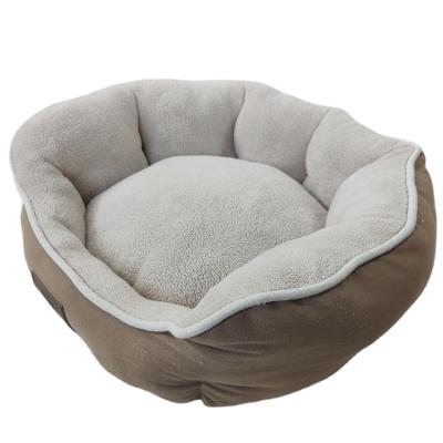 China Viable Color Size Brand Customized FBA Round Beds Wholesale Short Plush Large Dog Bed for sale