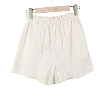 China EVERGLOW - breathable cotton modal and unique PS elastic waist wrinkle style it matches well with your figure ladies short shorts in white for sale