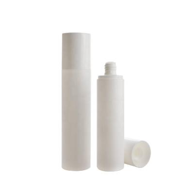 China Empty White Plastic HDPE Cosmetic Squeeze Round Bottle | Waterproof Round PP Screw On Cap Finished Lid | Inside PE Insert Socket (JNSC-PE Series) for sale