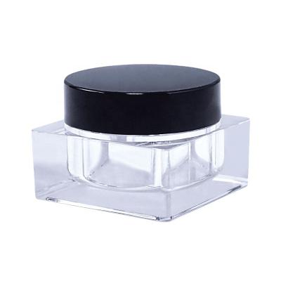 China 5ml 10ml 15ml 30ml 50ml Cosmetic Clear Square PET PETG Plastic Empty Single Wall Cream Jar PP Black White Round Screw Cap (IR Series) for sale