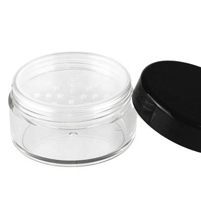 China JP ABS PMMA Cosmetic Round Glossy Black Round Clear Screw Cap 3ml 8ml 15ml 20ml 40ml 70ml San Single Wall Loose Powder Jar PE Strainer (INHT Rng) for sale