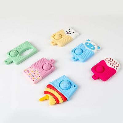 China Soft Silicone Baby Ice Cream Teether Toys Wholesale BPA Sensory Free Soft Teether Chew For Baby for sale