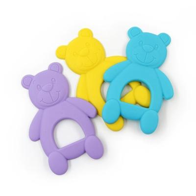 China Toy Wholesale Bear Silicone Baby Teether Food Grade Soft Toys BPA Free Sensory Soft Teether Chew For Baby for sale