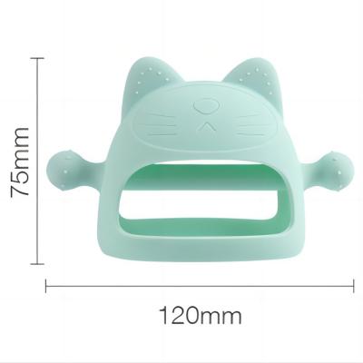 China Toy Wholesale Sensory Wooden Teether Chewable Sensory Toys Kitten Silicone Baby Teether Cute Soft Kids Autism Silicone Baby Teether for sale