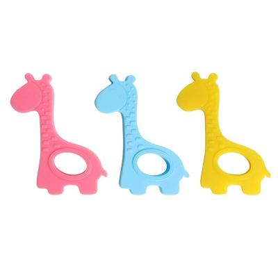 China Soft Teethers Toy Baby Hand Soothing Teether Soft Toy Chew Teether Sensory Toy Wholesale BPA- Silicone Giraffe Baby Teether for sale