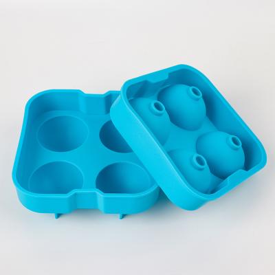 China Custom Logo Ice Maker Silicone Ice Cube Balls Molds With Lid For Freezer Silicone Sphere Ice Tray For Homemade DIY Whiskey for sale