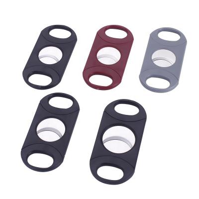 China 2021 Plastic Mini Cigar Cutter Blades Cigar Guillotine Cutter With Amazon Modern Hit Dual Logo for sale