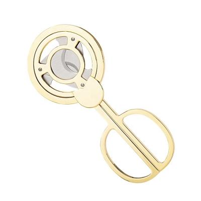 China Traditional luxury cigar products perfect gold color stainless steel cigar cutter scissors more cute gift set for bar for sale