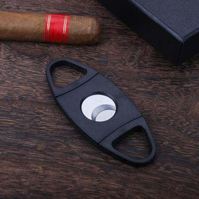 China Wholesale Cigar Design Double Guillotine Cutter Minimalist Plastic Rubber Cheap Cigar Cutters For Cigar Accessories for sale