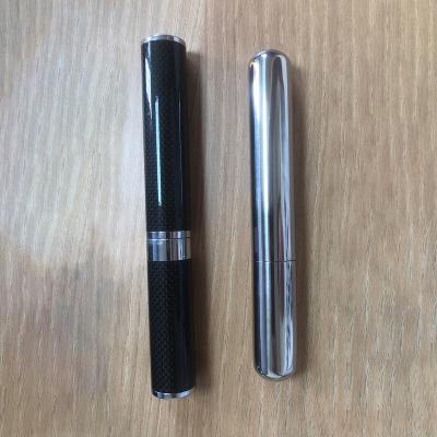 China Retro luxury hot sale high quality smoking accessories round wrapper single stainless steel cigar tube for sale