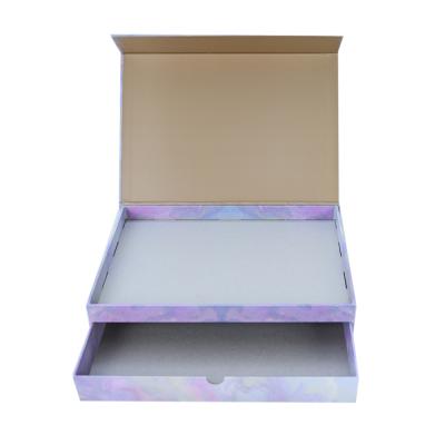 China Recycled Materials Wholesale Customized Cosmetic Double Layer Beauty Product Gift Box for sale