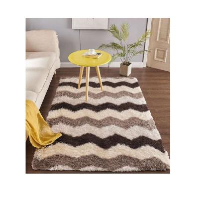 China Living Room Elastic Polyester And Washable Silk Fluffy Shaggy Carpet Rug for sale